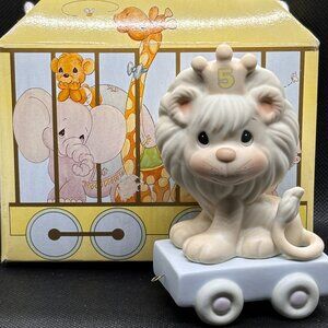 Vintage Precious Moments Birthday Train Series Lion Age 5 with Original Box